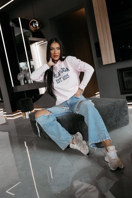 Bluza damska z kapturem ,,KIRION” Ola Voga puder róż