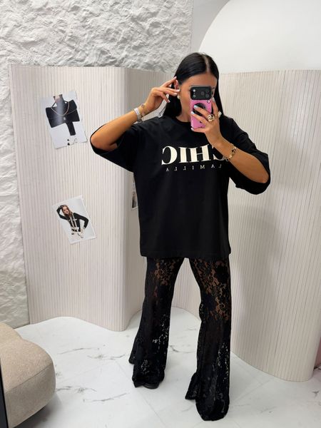 T-shirt oversize chic La Milla czarny