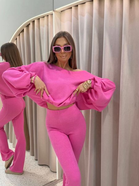 Komplet TABOO sweterkowy MIA MAISON różowy