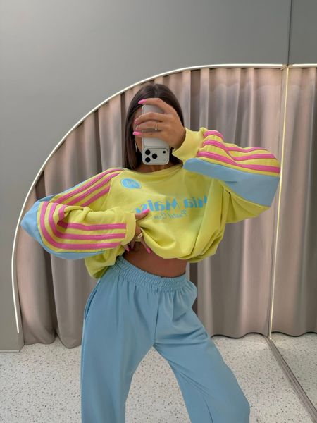 Komplet PASTEL CREW MIA MAISON niebieski