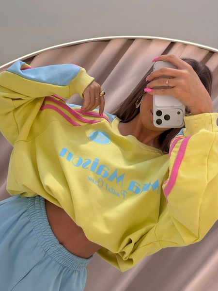 Komplet PASTEL CREW MIA MAISON niebieski