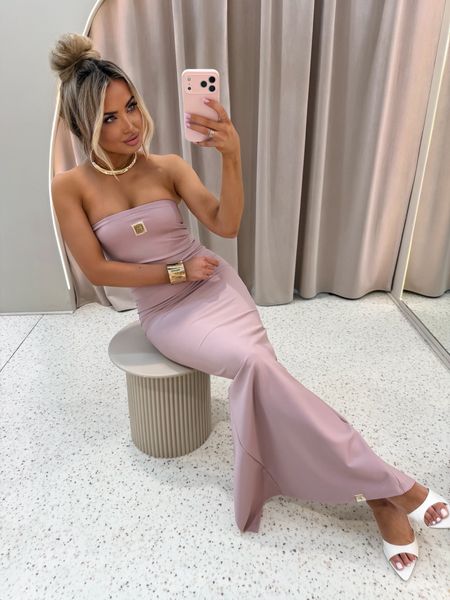 Sukienka CLASSY tuba La Monne brudny róż