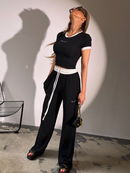 Komplet prążkowany set COCONUT CLUB La Coca czarny