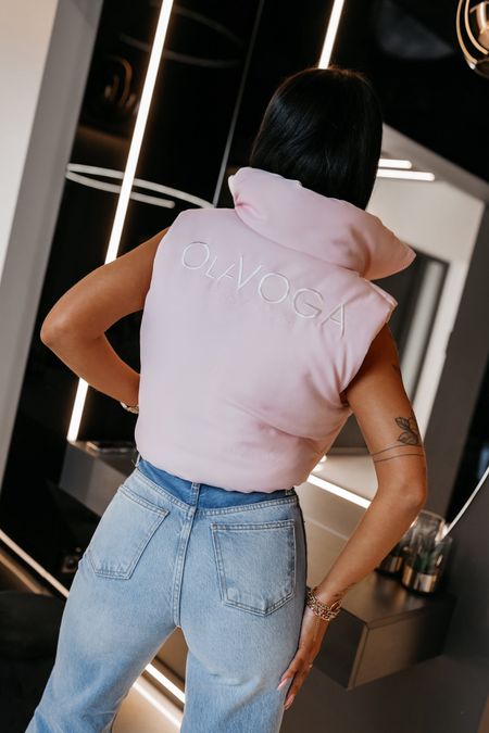 Kamizelka bezrękawnik boxy AMITY Ola Voga puder róż