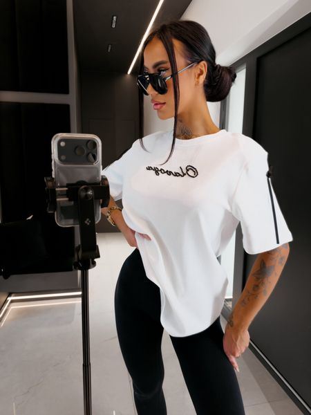 Tshirt damski z kokardkami AVELYNE Ola Voga biały