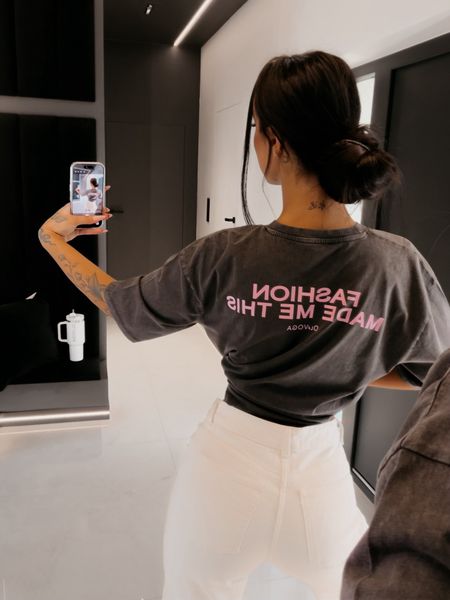 Tshirt damski regular fit ENORAI Ola Voga ciemny szary