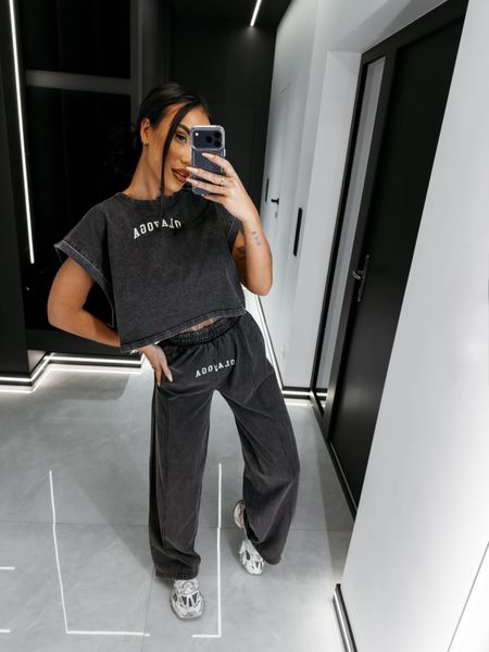 Komplet damski washed dekatyzowany LENCI Ola Voga szary