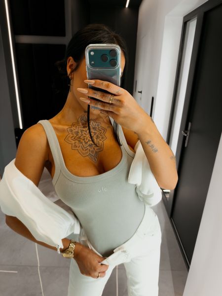 Body damskie prążkowane AKOPI Ola Voga khaki matcha