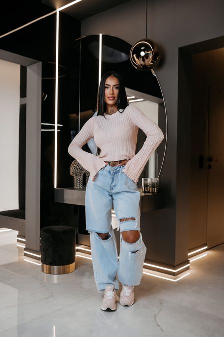 Sweter damski dopasowany ZIRRA Ola Voga puder róż