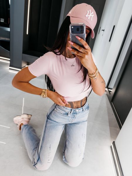 Tshirt damski slim fit BASTU Ola Voga różowy