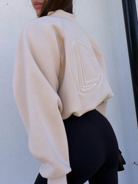 Bluza na zamek ze ściągaczem LOGOTYPE ZIP La Coca beż