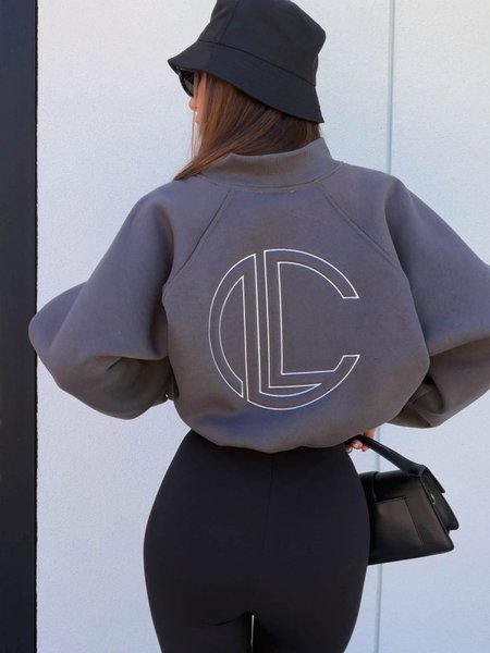 Bluza na zamek ze ściągaczem LOGOTYPE ZIP La Coca grafit