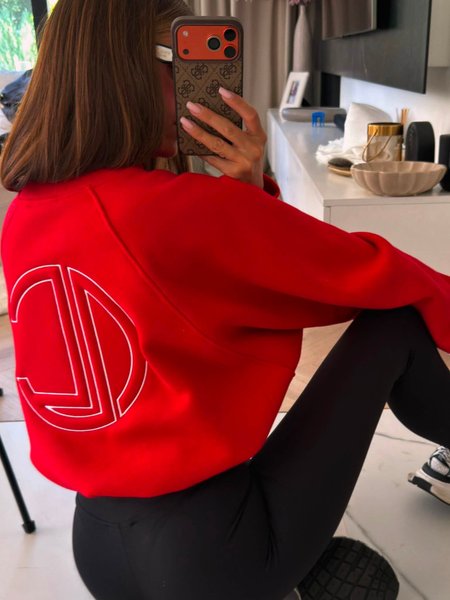 Bluza na zamek ze ściągaczem LOGOTYPE ZIP La Coca czerwona
