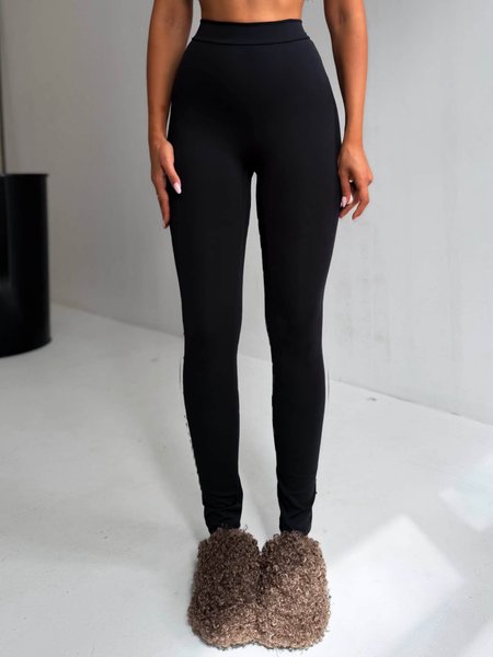 Legginsy PEACHY marszczone prosta nogawka M.TISSU czarne