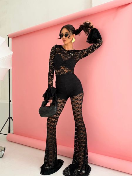 Spodnie koronkowe M.TISSU czarne