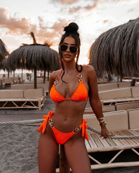 Kostium kąpielowy bikini damskie TOOLA Ola Voga pomarańczowy
