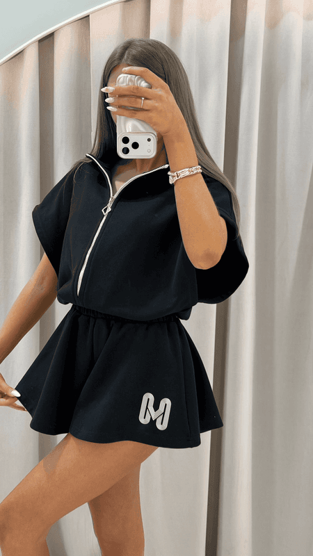 Kombinezon krótki TENNIS Mia Maison czarny PREORDER