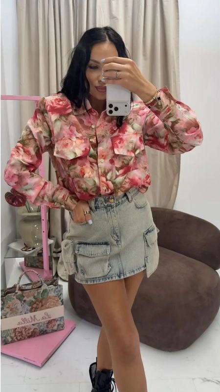 Jeansowa spódniczka CAROLINE La Milla z kieszeniami jasny jeans