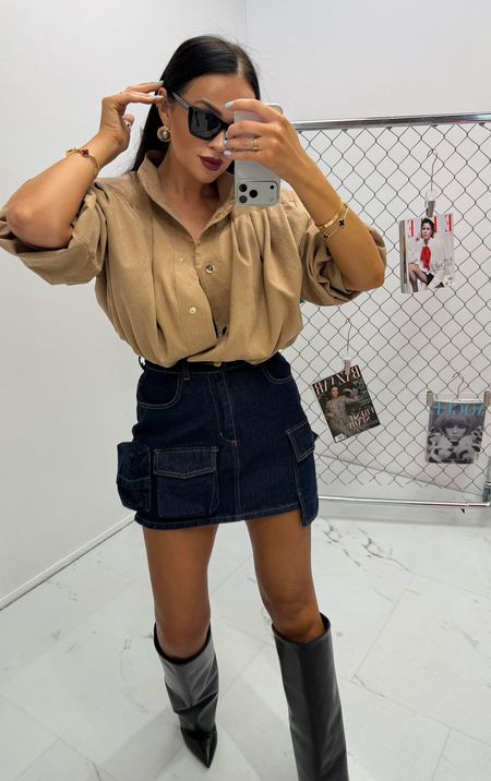 Jeansowa spódniczka CAROLINE La Milla z kieszeniami ciemny jeans