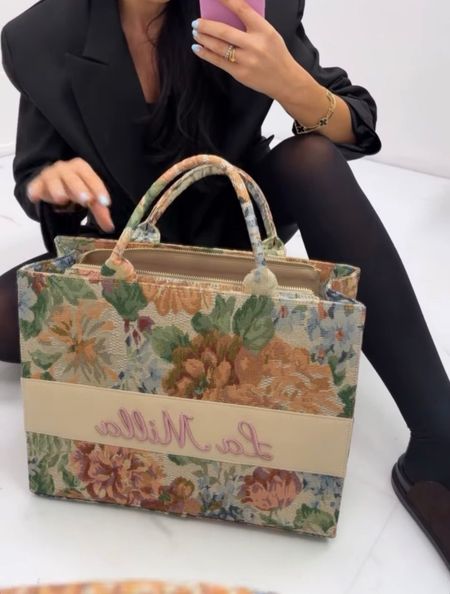 Torebka shopper Rozalia La Milla różowy napis