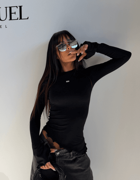 Top SALSA La Manuel czarny z falbanką