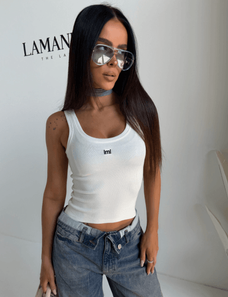 Top prążek wiskoza CITY La Manuel ecru