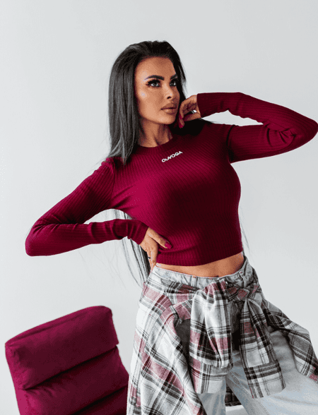 Bluzka damska ATLANTA Ola Voga bordowa burgundy