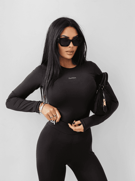 Bluzka damska dopasowana TILESES Ola Voga czarna