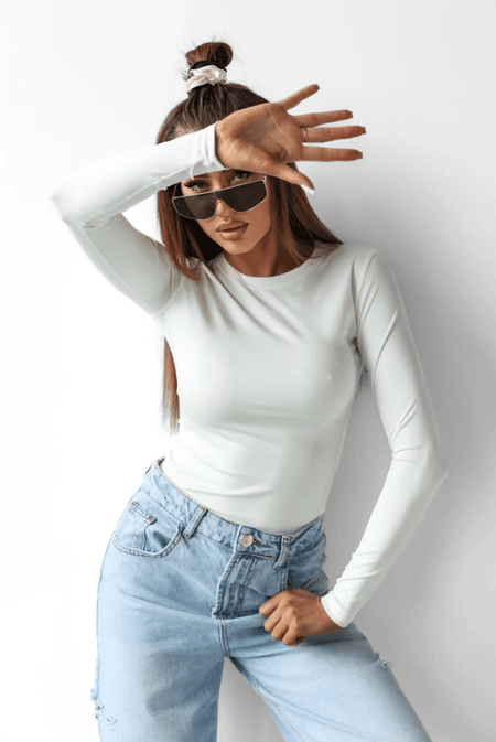 Bluzka damska dopasowana BASIT Ola Voga ecru