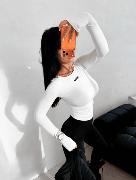 Bluzka damska na palec NELA Ola Voga ecru