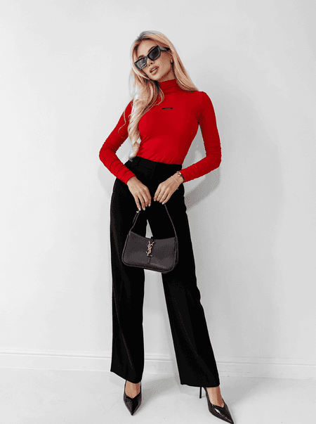 Bluzka damska marszczona DREAMSCAPE Ola Voga czerwona red