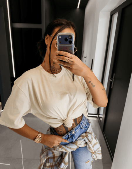 Tshirt damski regular fit ENORAI Ola Voga ecru