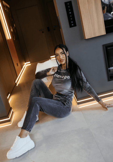 Komplet welurowy SELIRA Ola Voga stone ice