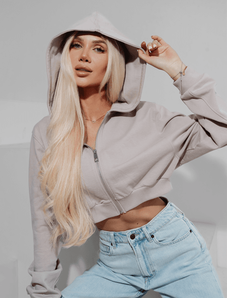 Bluza damska rozpinana zip PADSUI Ola Voga szara