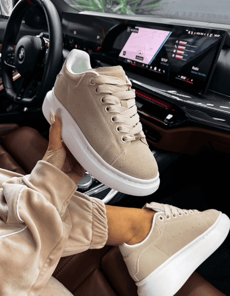 Buty damskie zamszowe OLAVOGA MERLO beżowe