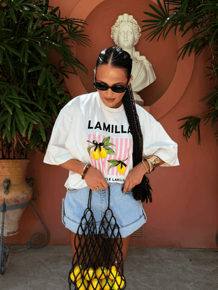 T-shirt BOW LEMON La Milla biały