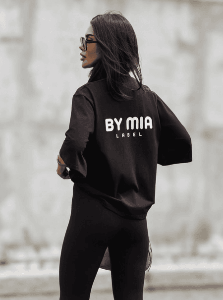 T-shirt oversize BY MIA czarny