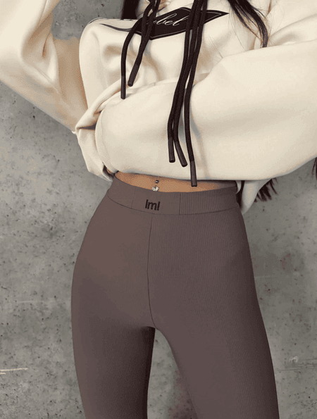 Legginsy prążkowane FLEX La Manuel latte