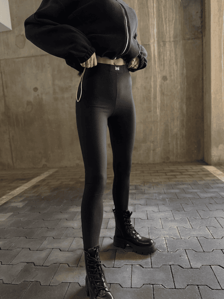 Legginsy prążkowane FLEX La Manuel czarne