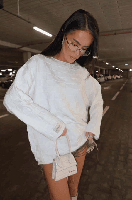 Sweter plecionka SORA La Manuel ecru