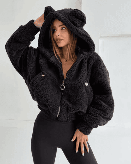 Bluza z uszkami miś teddy VASARI czarna