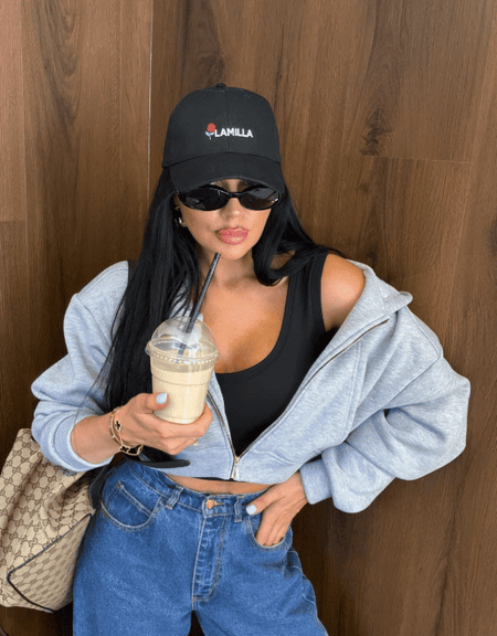 Bluza krótka zip rozpinana ocieplana La Milla szara