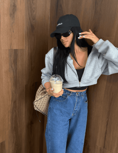 Bluza krótka zip rozpinana ocieplana La Milla szara