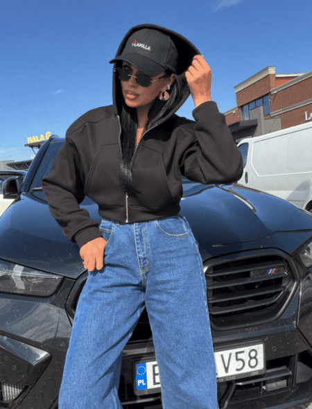 Bluza krótka zip rozpinana ocieplana La Milla czarna