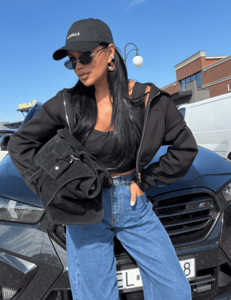 Bluza krótka zip rozpinana ocieplana La Milla czarna