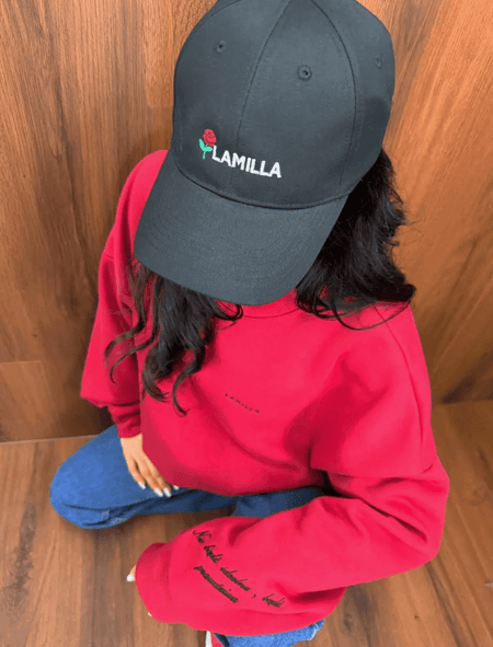 Bluza SENTENCJA ocieplana logo na rękawie La Milla bordo