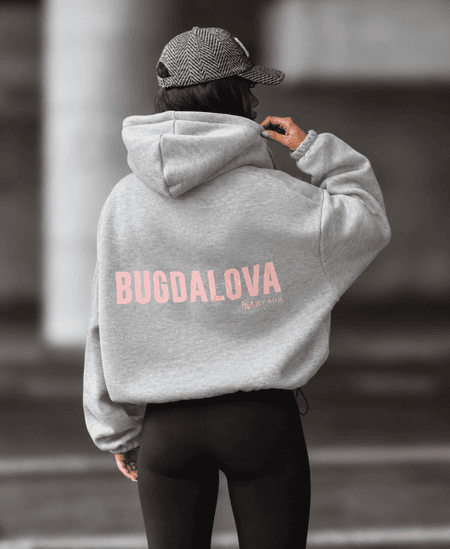 Bluza BUGDALOVA ocieplana na troczkach z kapturem By Mia jasny szary